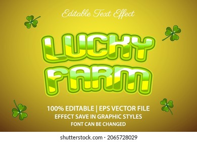 lucky farm shining editable text effect 3d style