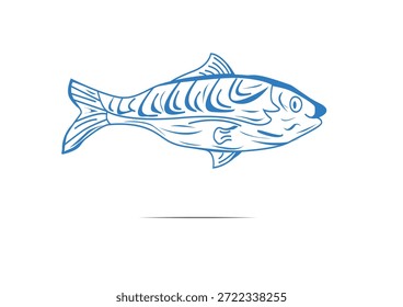 Manos dibujadas del diseño del Vector del pez afortunado