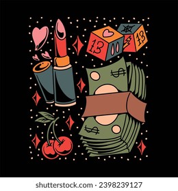 lucky flash tattoo vector design