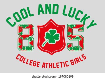 lucky flower college style vector art