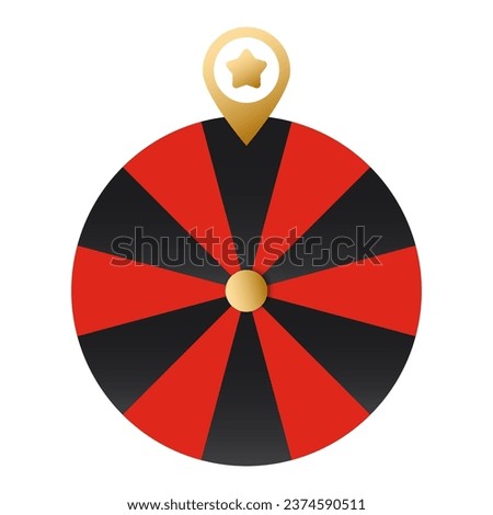 Lucky fortune wheel vector. Casino roulette leisure game template