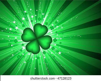 Lucky four leaf clover background