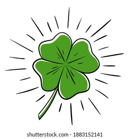 Lucky four leaf clover doodle