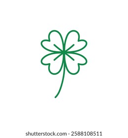 Lucky four leaf clover doodle illustration template