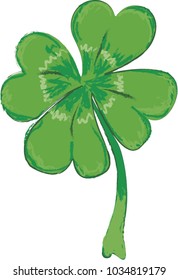 lucky four leaf clover illustration for St Patrick's Day