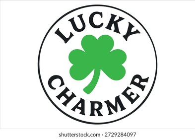 Lucky Vier Blatt Klee Logo mit Lucky Charmer Text