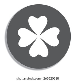 Lucky four leaf clover vector illustration  on a grey background