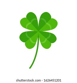 Lucky four-leaf clover icon. Vector illustration isolated on white background 