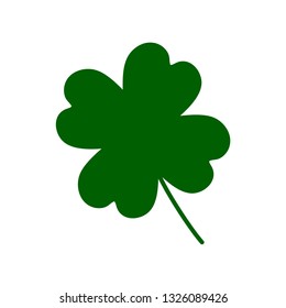 Lucky four-leaf clover. Quatrefoil. Vector image. 