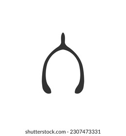 Lucky furcula wishbone or merrythought flat vector icon for apps and websites icon