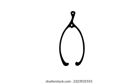 Lucky furcula wishbone silhouette, high quality vector