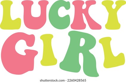 Lucky girl Best T-shirt Design for St.Patrick's Day Retro SVG in 2023.