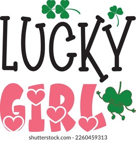 lucky girl svg design vector