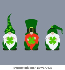 Lucky Gnomes Vector Illustration on Grey