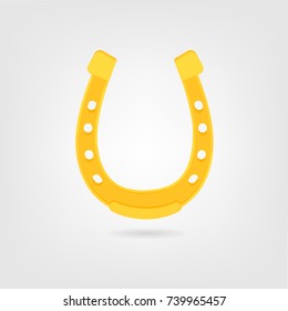 Lucky golden horseshoe icon. Vector illustration isolated on white background