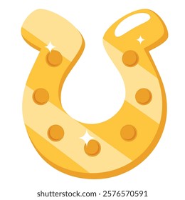 Lucky golden horseshoe vector design