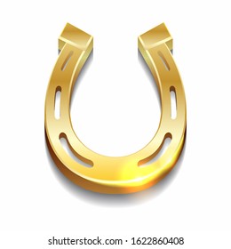 Lucky golden horseshoe vector illustration