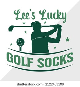 Lucky Golf Socks Printable Vector Illustration