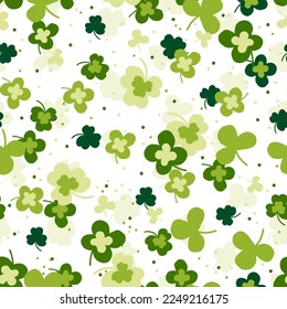 Lucky Green Clover Leaves Garden Party Vector Seamless Pattern se puede utilizar para el diseño de fondo y de ropa