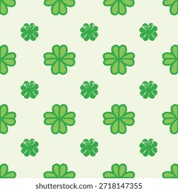 Trébol de cuatro hojas verde afortunado sin patrón para el día de San Patricio. Elementos grungy dibujados a mano del día de fiesta irlandés nacional para la materia textil, el empaquetado y el embalaje del regalo