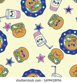 Lucky-Hamburger-Illustrationsmuster
