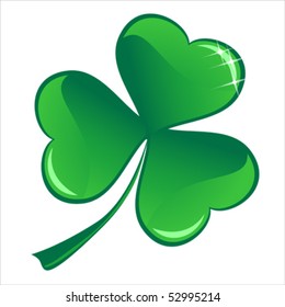 Lucky heart Clover . Valentines icon, vector