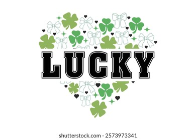 Lucky Heart EPS St.Patrick’s Day T-shirt Design