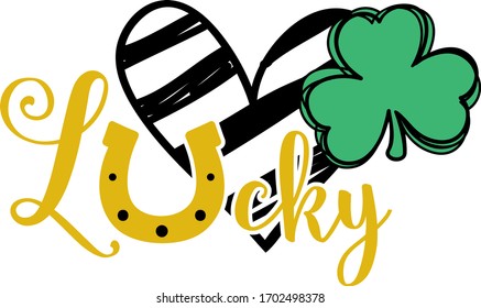 Lucky heart with st patrick leaf