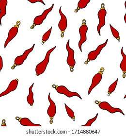 lucky horns cornetti napoletani portafortuna seamless pattern