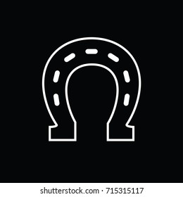 Lucky Horseshoe black and white vector illustration