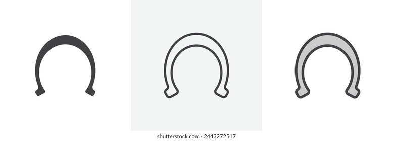 Lucky Horseshoe and Charm Icons. Fortune and Good Luck Representation Symbols.