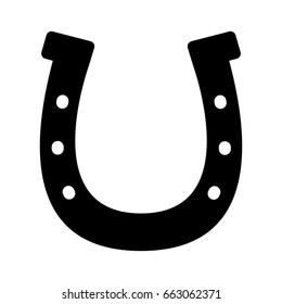 Lucky horseshoe / horse shoe to protect hoof flat vector icon for animal apps and websites