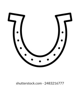 lucky horseshoe icon linear logo mark in black and white