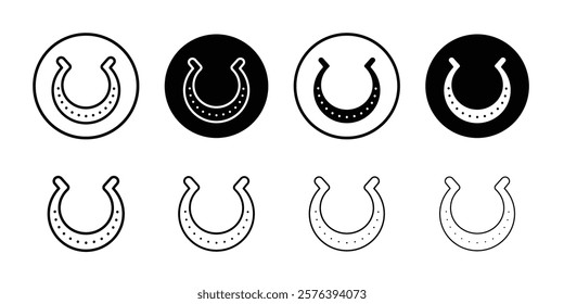 lucky horseshoe icon logo sign set vector outline