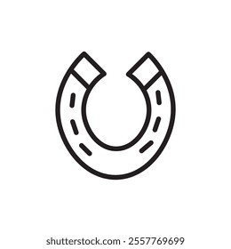 lucky horseshoe icon Outline vector for web ui