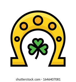 Lucky horseshoe icon, Saint patrick's day related vector illustration