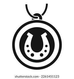 Lucky horseshoe icon simple vector. Charm japan. Animal money