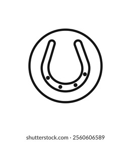 lucky horseshoe icon vector line logo art