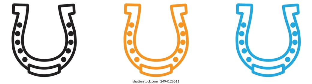 lucky horseshoe icon vector logo set collection for web app ui