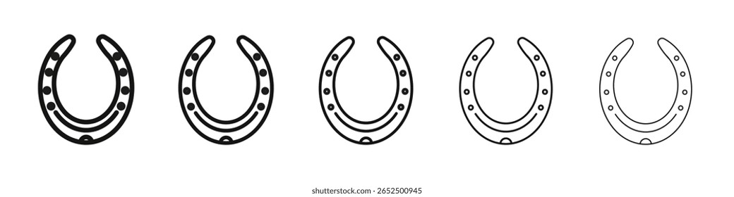 lucky horseshoe icon vector outline set illustration sign