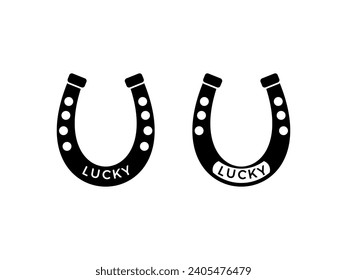 Lucky horseshoe logo design icon vector illustration