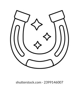 lucky horseshoe lotto line icon vector. lucky horseshoe lotto sign. isolated contour symbol black illustration