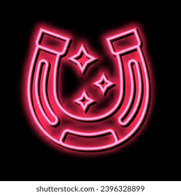lucky horseshoe lotto neon light sign vector. lucky horseshoe lotto illustration