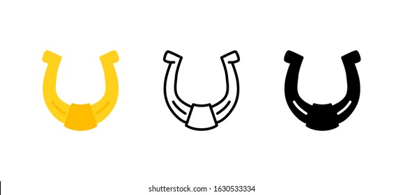 Lucky Horseshoe Patricks icon. Holidays flat, silhouette, line vector illustration on white background