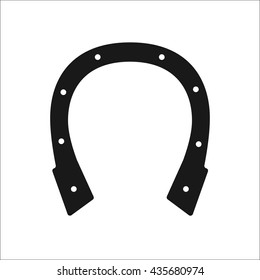 Lucky horseshoe sign simple icon on background