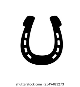 lucky horseshoe - vector icon