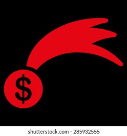 Lucky icon from Business Bicolor Set. This flat vector symbol uses red color, rounded angles, and isolated on a black background.