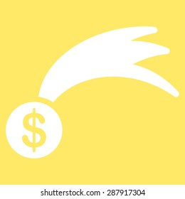 Lucky icon from Business Bicolor Set. This flat vector symbol uses white color, rounded angles, and isolated on a yellow background.