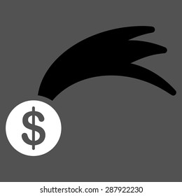 Lucky icon from Business Bicolor Set. This flat vector symbol uses black and white colors, rounded angles, and isolated on a gray background.