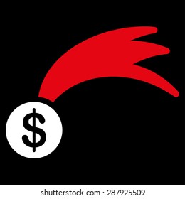 Lucky icon from Business Bicolor Set. This flat vector symbol uses red and white colors, rounded angles, and isolated on a black background.